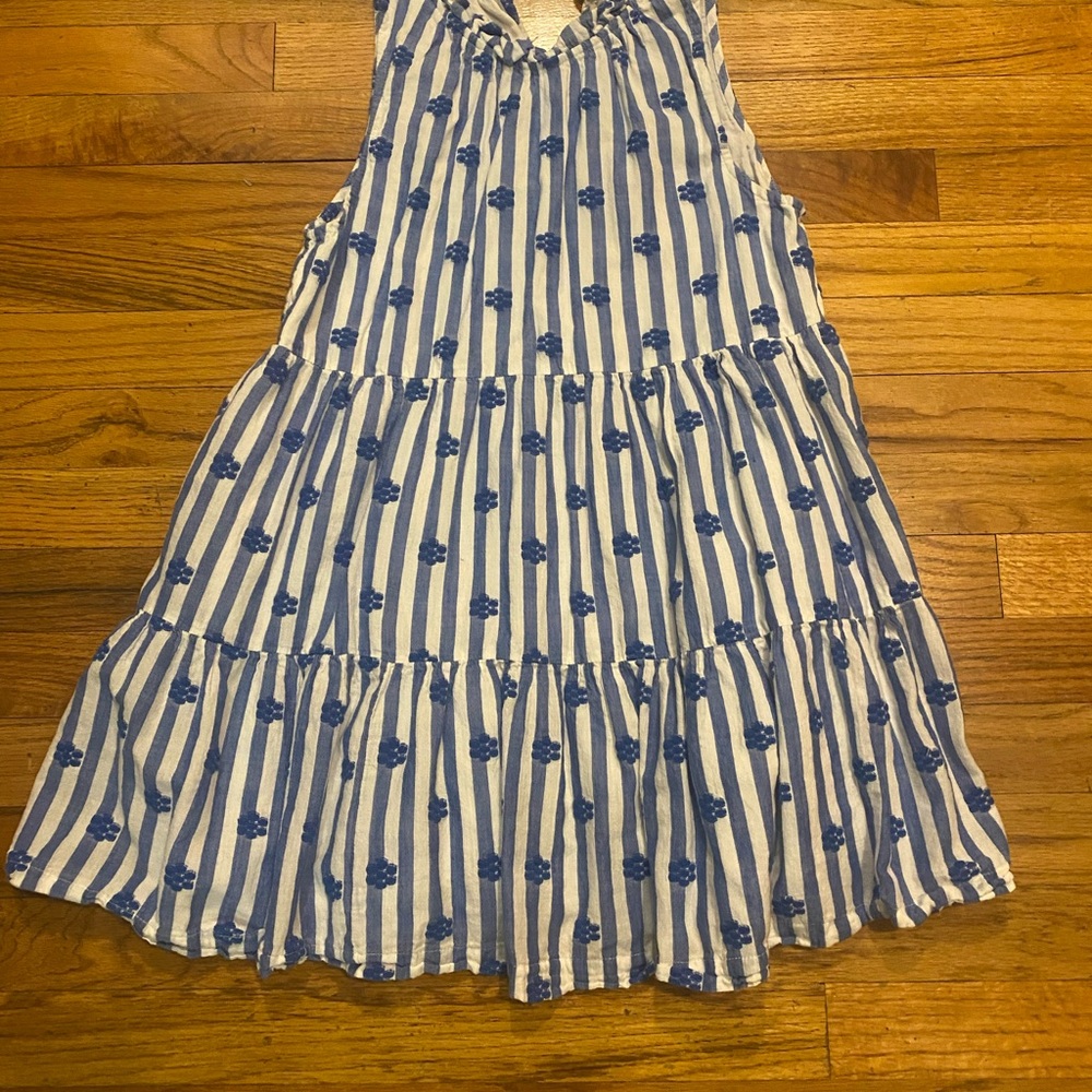 Blue and White Striped  Dress